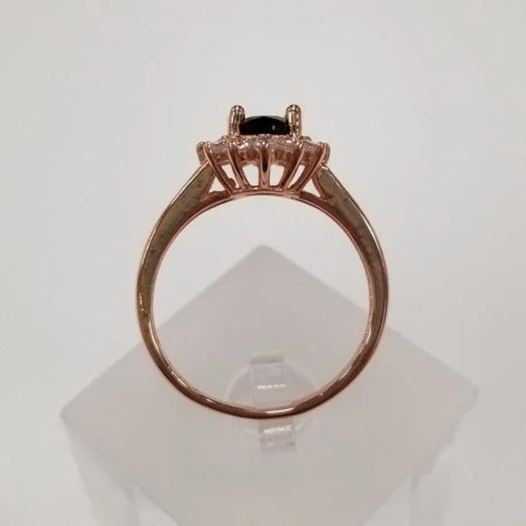 18k Rose Gold With Black Spinel Ring - Picture 3 of 8